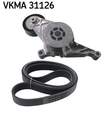 Original VKMA 31126 SKF V-ribbed belt kit VW