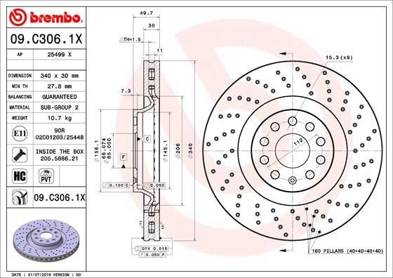 BREMBO Brake discs 430225 buy online
