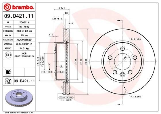 09D42111 Brake disc PRIME LINE - UV Coated BREMBO 09.D421.11 review and test