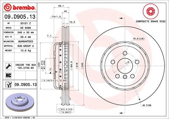 BREMBO Brake rotors rear and front BMW 3 Touring (G21) new 09.D905.13