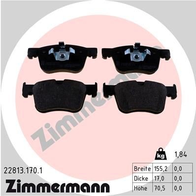 Original 22813.170.1 ZIMMERMANN Brake pad kit PEUGEOT