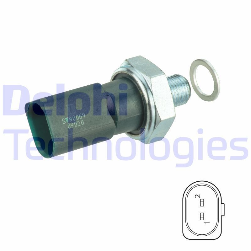 DELPHI M10 X 1-6g, 2,5 bar Number of pins: 2-pin connector Oil Pressure Switch SW90069 buy