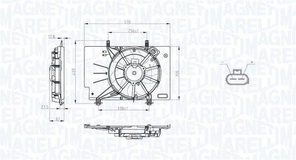 MAGNETI MARELLI Cooling fan assembly FORD Fiesta Mk1 Van (WFVT) new 069422734010