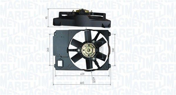 Original MAGNETI MARELLI MTC800AX Cooling fan assembly 069422800010 for BMW 3 Series