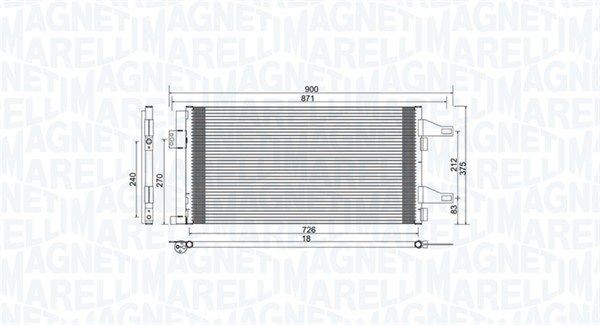 Fiat DUCATO Air conditioning condenser MAGNETI MARELLI 350203761000 cheap