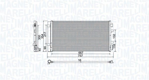 BC762 MAGNETI MARELLI with dryer, 667x354x16, 354mm, 667mm, 16mm Core Dimensions: 667x354x16 Condenser, air conditioning 350203762000 buy