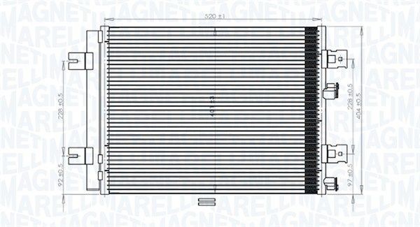 BC765 MAGNETI MARELLI with dryer, 522x398x16, 398mm, 522mm, 16mm Core Dimensions: 522x398x16 Condenser, air conditioning 350203765000 buy
