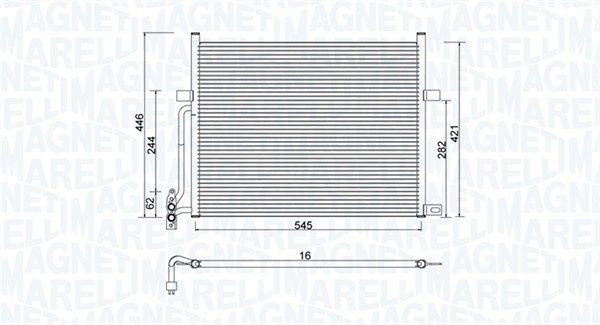 BC776 MAGNETI MARELLI 545x421x16, 421mm, 545mm, 16mm Core Dimensions: 545x421x16 Condenser, air conditioning 350203776000 buy