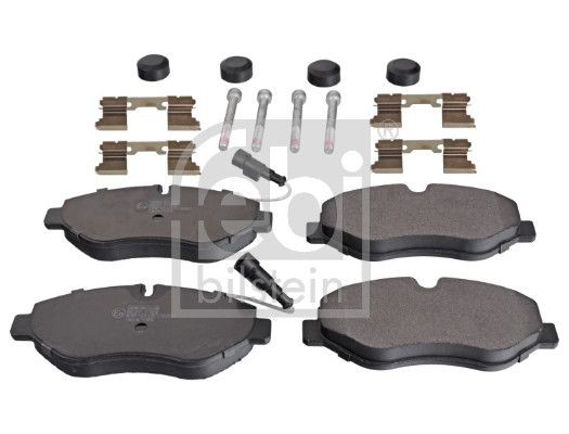 FEBI BILSTEIN 116256 Brake pad set Front Axle, incl. wear warning contact, with fastening material
