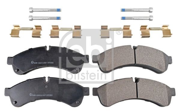 116257 FEBI BILSTEIN Brake pad set IVECO Rear Axle, prepared for wear indicator, with fastening material