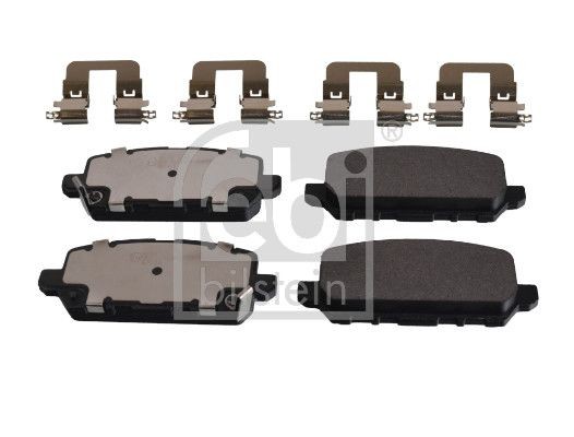 FEBI BILSTEIN 116406 Brake pad set Rear Axle, with acoustic wear warning, with anti-squeak plate