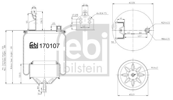 FEBI BILSTEIN Rear Axle Boot, air suspension 170107 buy