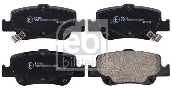 FEBI BILSTEIN Rear Axle, with acoustic wear warning Width: 45,5mm, Thickness 1: 16mm Brake pads 170285 buy