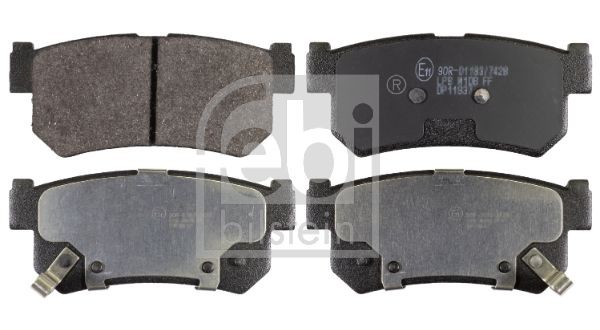 FEBI BILSTEIN Rear Axle, with acoustic wear warning, with anti-squeak plate Width: 43,5mm, Thickness 1: 15mm Brake pads 170638 buy