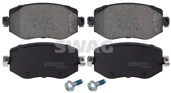 SWAG 33 10 0231 Brake pad set Front Axle, with fastening material