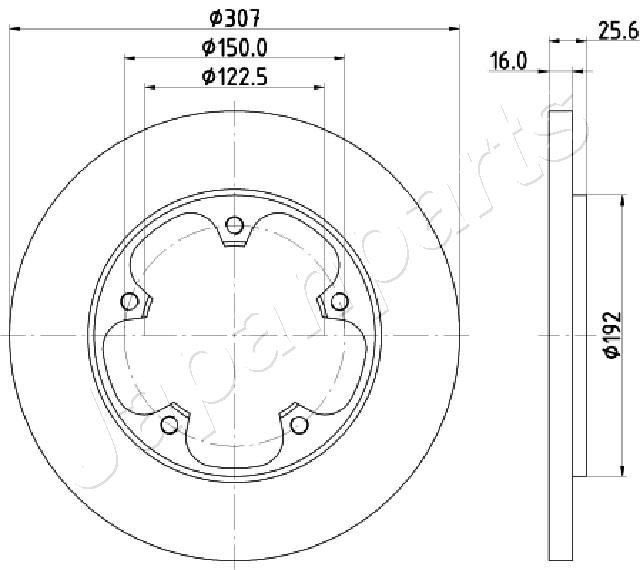 JAPANPARTS Rear Axle, 308x16mm, 5, solid Ø: 308mm, Num. of holes: 5, Brake Disc Thickness: 16mm Brake rotor DP-0313 buy