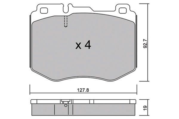 AISIN BPMB-1023 Brake pad set prepared for wear indicator