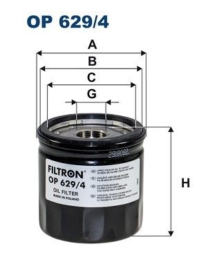 Original FILTRON Oil filters OP 629/4 for FORD USA TAURUS
