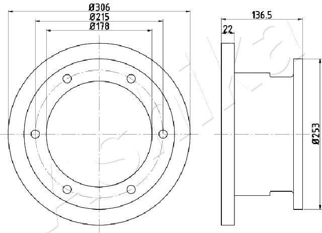 ASHIKA 61-00-0511 Brake disc Rear Axle, 274x11mm, 5, solid