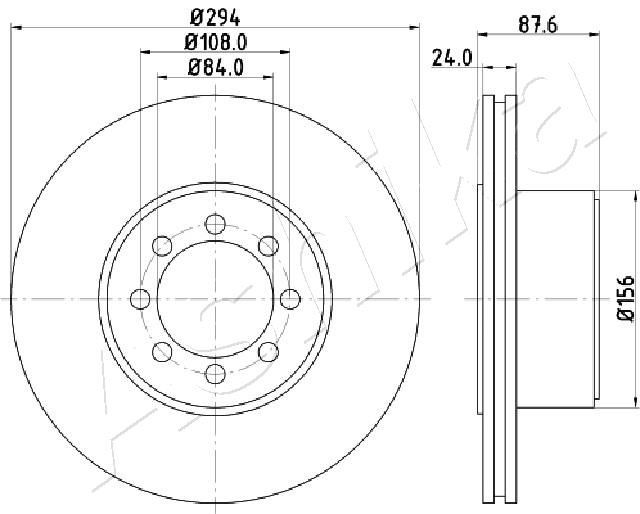 ASHIKA 61-00-0514 Brake disc Rear Axle, 300x22mm, 5, Vented