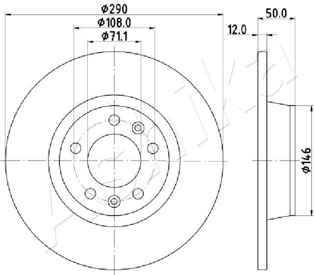 ASHIKA 290x12,0mm, solid Ø: 290mm, Brake Disc Thickness: 12,0mm Brake rotor 61-00-0617 buy
