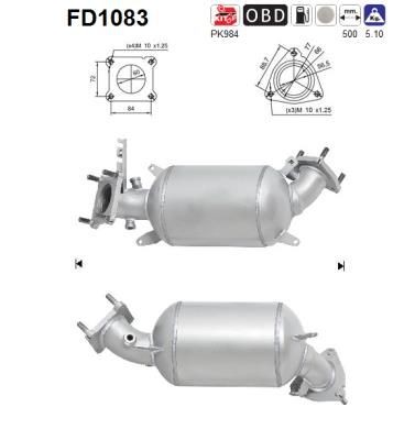 AS FD1083 HONDA Diesel particulate filter