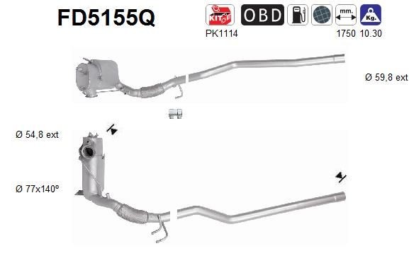 AS FD5155Q Diesel particulate filter 5N0 254 700 GX