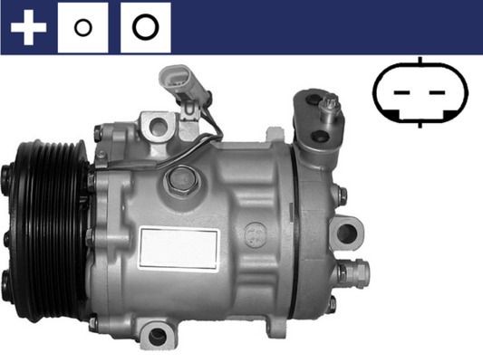 MAHLE ORIGINAL ACP 1107 000S Air conditioning compressor SD6V12, 12V, PAG 46, R 134a, with seal ring