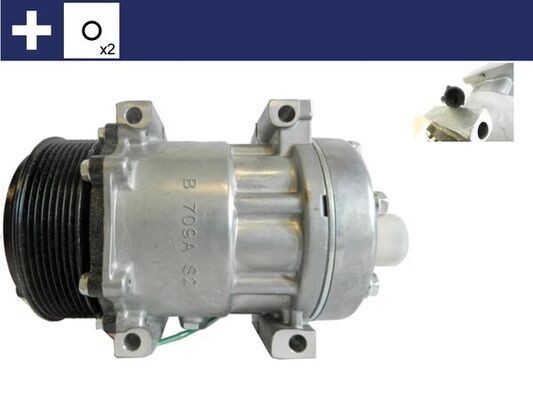 MAHLE ORIGINAL ACP 392 000S Air conditioning compressor SD7H15, 24V, PAG 46, R 134a, with seal ring