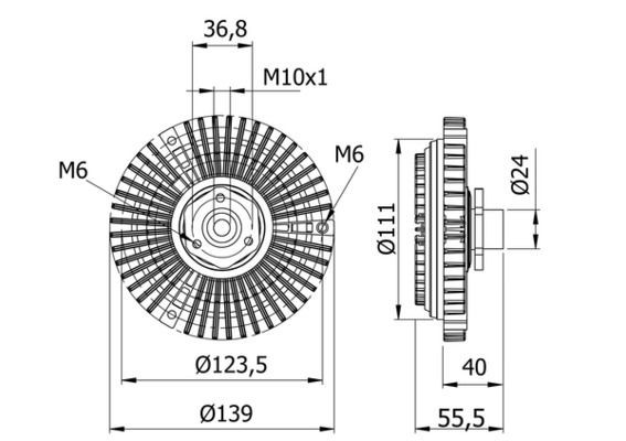 Original CFC 46 000S MAHLE ORIGINAL Radiator fan clutch LEXUS