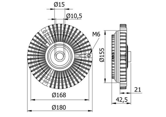 Mercedes VIANO Thermal fan clutch 15289622 MAHLE ORIGINAL CFC 72 000S online buy