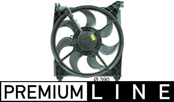 CFF 122 000P MAHLE ORIGINAL Cooling fan HYUNDAI for vehicles with/without air conditioning, Ø: 390 mm, 12V, 120W, with radiator fan shroud