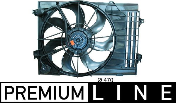 CFF 124 000P MAHLE ORIGINAL Cooling fan HYUNDAI Ø: 470 mm, 12V, 250W, with radiator fan shroud