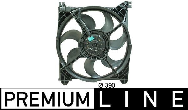 CFF 130 000P MAHLE ORIGINAL Cooling fan HYUNDAI for vehicles with/without air conditioning, Ø: 390 mm, 12V, 230W, with radiator fan shroud