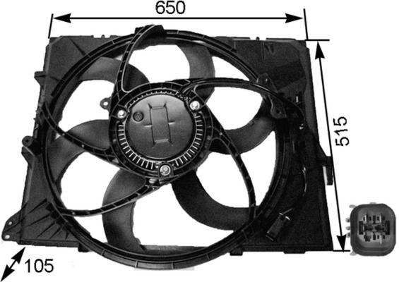 351043251 MAHLE ORIGINAL for vehicles with air conditioning, Ø: 490 mm, 12V, 400W, Electric Cooling Fan CFF 264 000S buy