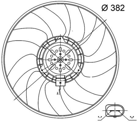 CFF 32 000S MAHLE ORIGINAL Cooling fan AUDI Ø: 382 mm, 12V, Electric