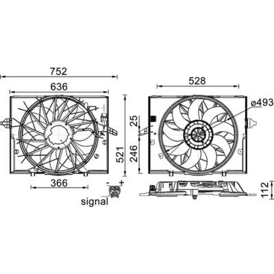 Radiator Fan Motor Shroud Replacement for BMW 17427543282 