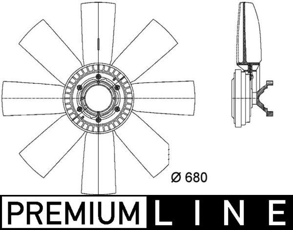 MAHLE ORIGINAL CFF 438 000P Fan, radiator Ø: 680 mm, Thermic