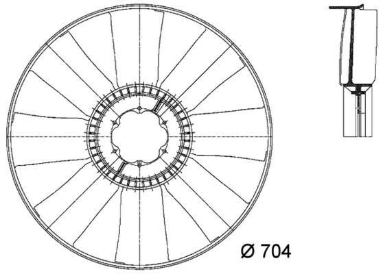 MAHLE ORIGINAL Fan Wheel, engine cooling CFW 15 000P