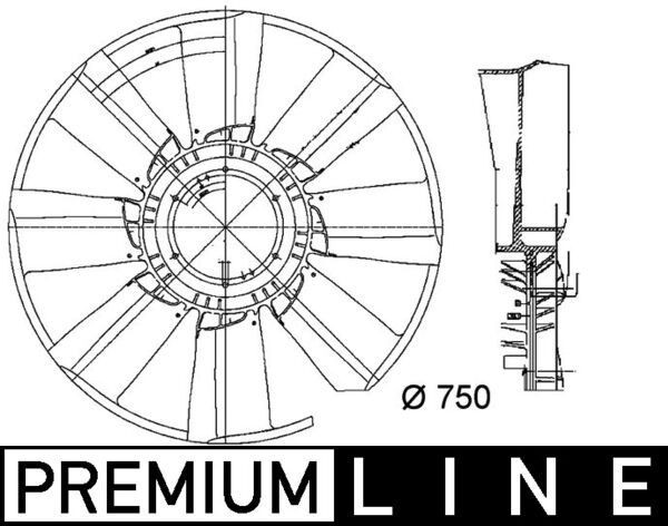 376756081 MAHLE ORIGINAL 750 mm Fan Wheel, engine cooling CFW 34 000P buy