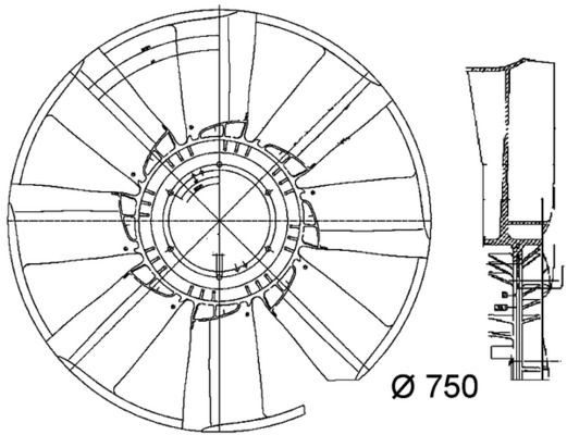 MAHLE ORIGINAL Fan Wheel, engine cooling CFW 34 000P