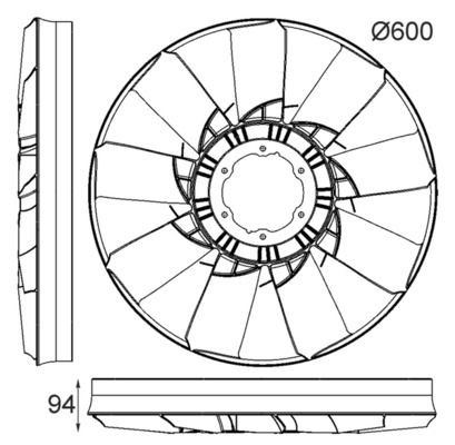 MAHLE ORIGINAL Fan Wheel, engine cooling CFW 52 000P