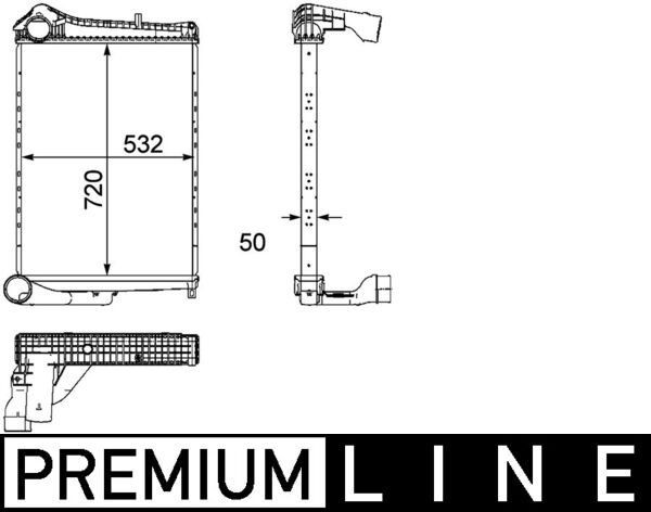 MAHLE ORIGINAL CI 182 000P Ladeluftkühler für RENAULT TRUCKS Midlum LKW in Original Qualität