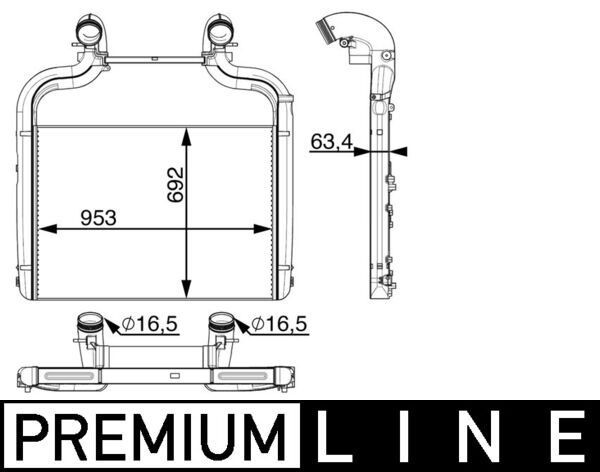 MAHLE ORIGINAL CI 36 000P Ladeluftkühler für DAF CF LKW in Original Qualität