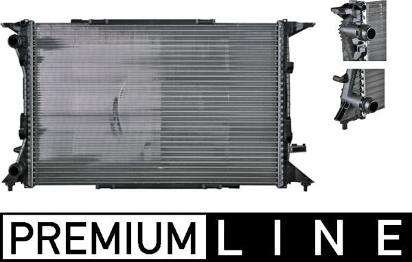 MAHLE ORIGINAL CR 1060 000P Engine radiator Aluminium, 720 x 480 x 26 mm, Manual Transmission, Mechanically jointed cooling fins