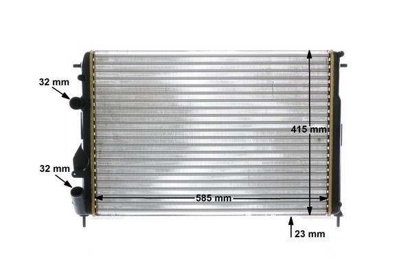 CR1146000S Radiator CR 1146 000P MAHLE ORIGINAL for vehicles with air conditioning, 585 x 415 x 23 mm, Manual Transmission, Mechanically jointed cooling fins