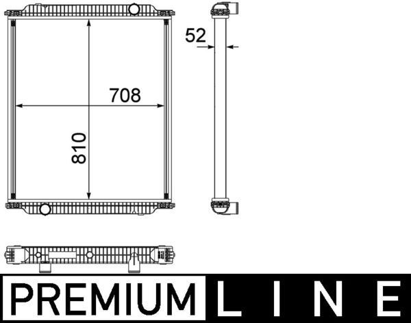 376755441 MAHLE ORIGINAL Aluminium, 810 x 708 x 52 mm, without frame, Brazed cooling fins Radiator CR 1153 000P buy