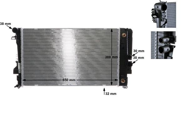 MAHLE ORIGINAL Radiator, engine cooling CR 1173 000S suitable for MERCEDES-BENZ VIANO, VITO