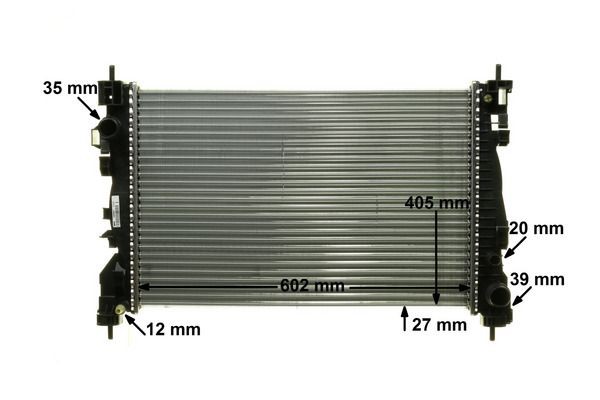 MAHLE ORIGINAL 8MK 376 756-241 Engine radiator 610 x 405 x 26 mm, Mechanically jointed cooling fins