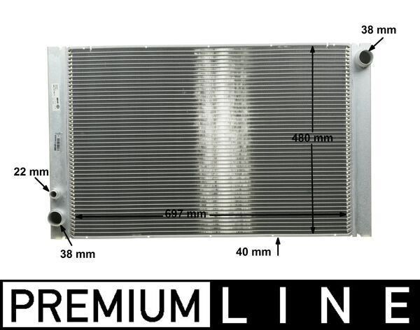 MAHLE ORIGINAL Radiator, engine cooling CR 1204 000P for Audi A8 D3